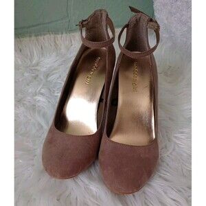Madden Girl Pumps Womens 10M  Prinnce Ankle Strap High Block Heels Suede